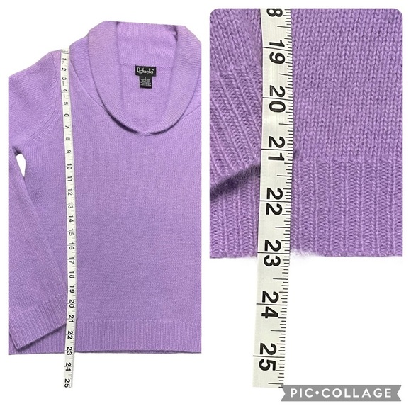 Angora Rabbit Hair/Lambswool Blend Lavender Sweater - Sz L - Picture 10 of 11